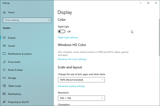 Change the screen resolution and make text and icons bigger in Windows 10