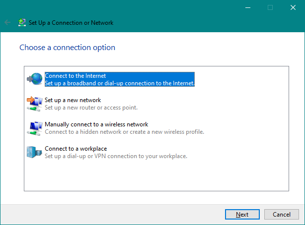 How to set up and use PPPoE internet connections in Windows 10