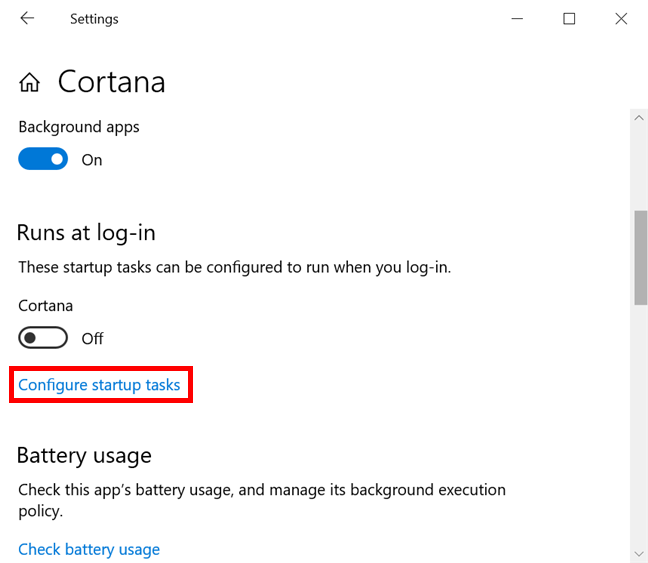 How to change Windows 10 startup programs from Settings