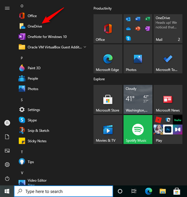 How to change OneDrives location in Windows 10