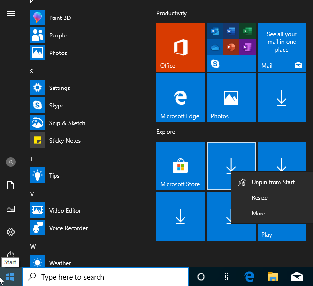 Fix problem: Windows 10 apps are not shown in the Start Menu