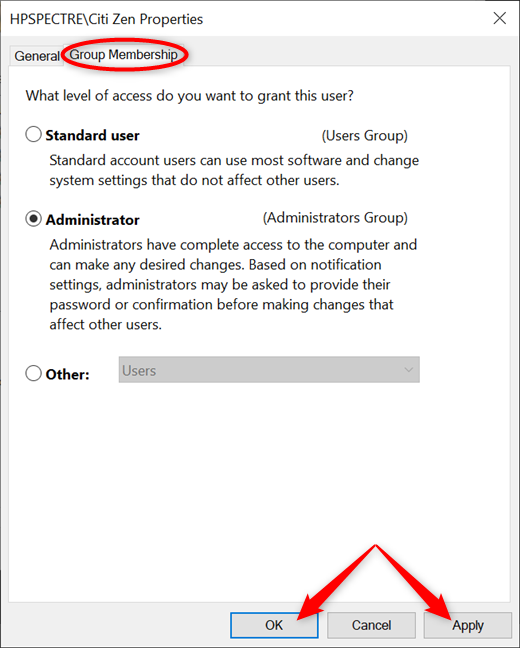 6 ways to change an account to Administrator and back in Windows 10