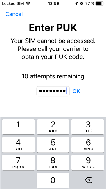 Use the PUK code to unlock your iPhones SIM card