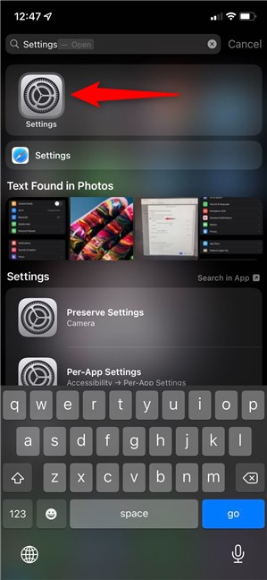 4 ways to open the iPhone Settings