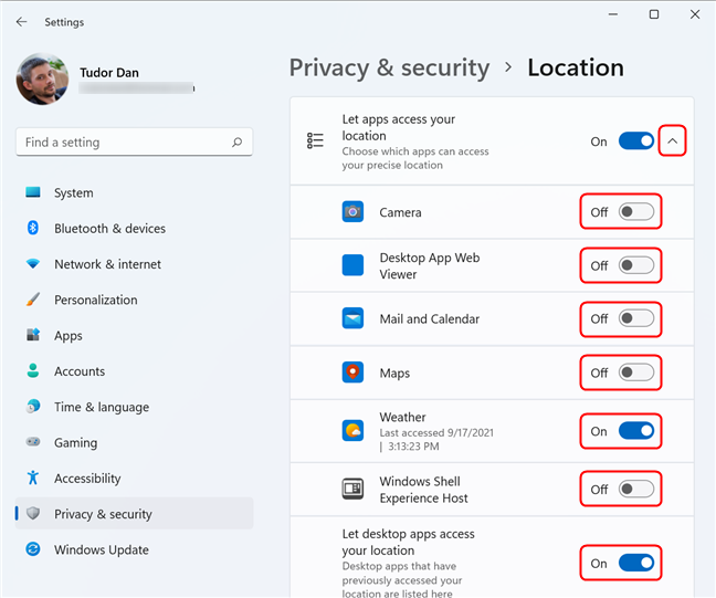 How to set and configure Location Services in Windows 11