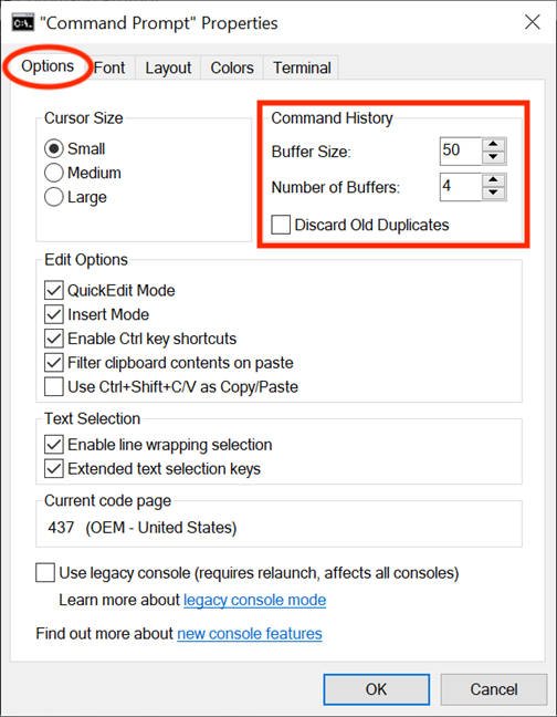 How to customize the Command Prompt (cmd) in Windows 10