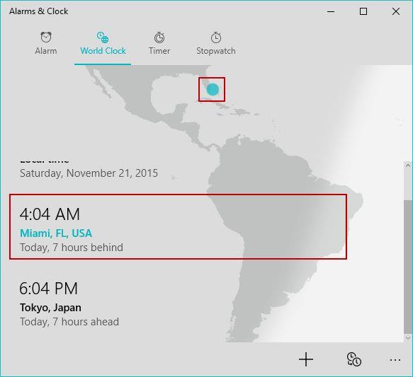 How to view the time in multiple countries, in Windows 10