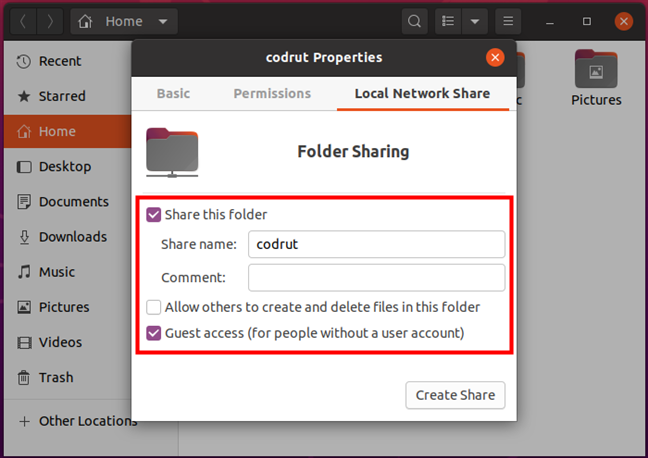 How to enable file sharing (Samba) and set the workgroup in Ubuntu Linux