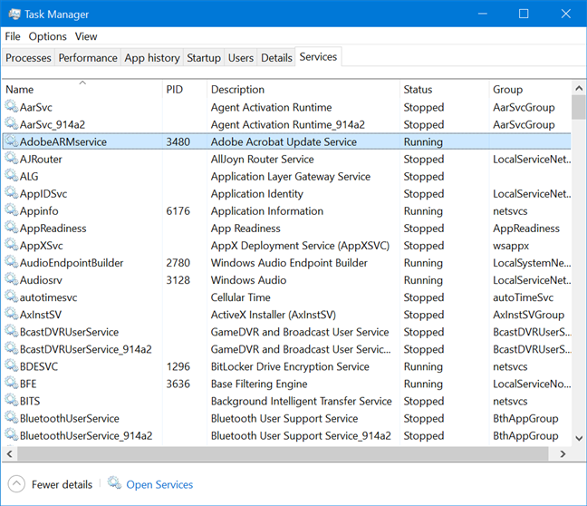 View details about running processes with the Windows 10 Task Manager