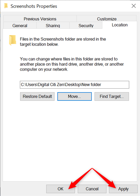 Where are screenshots saved? Change their location in Windows 10