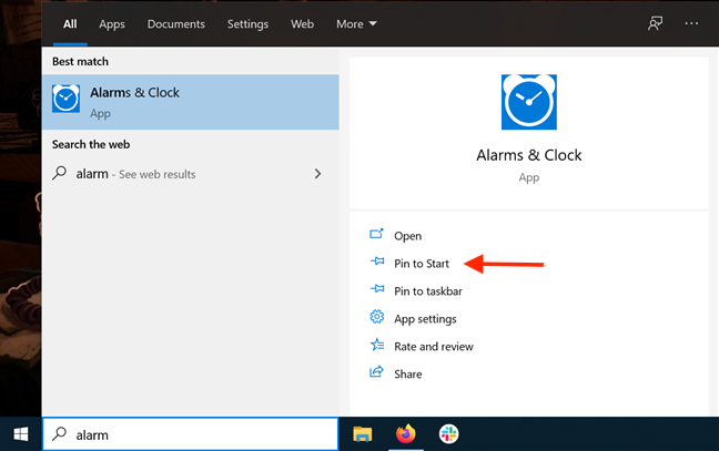 How to use and turn off alarms in Windows 10