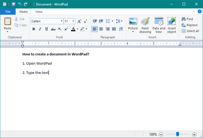 How to work with WordPad in Windows