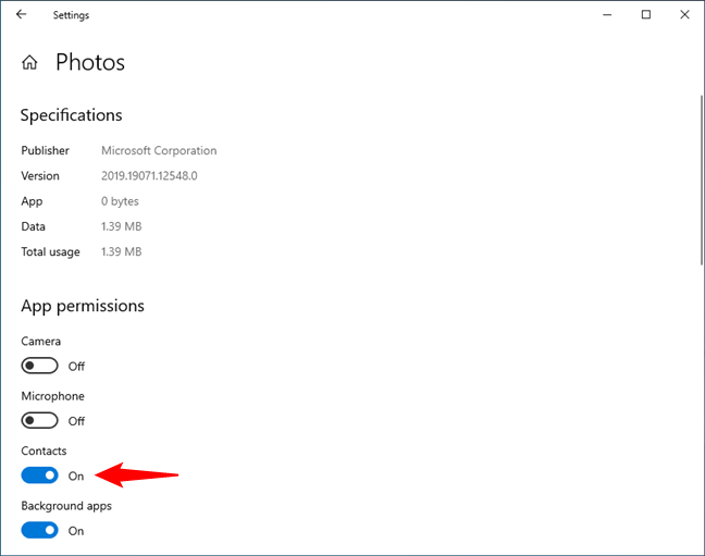 How to set app permissions in Windows 10