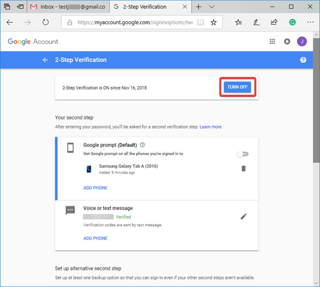 How to enable or disable 2-step verification for your Google account