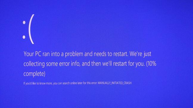 How to use your keyboard to force a Blue Screen Of Death in Windows