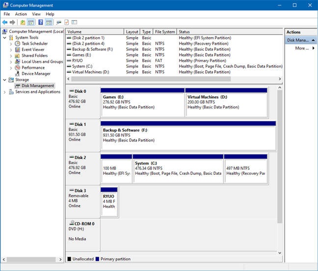 How to open, unmount, or permanently attach a VHD file in Windows 10