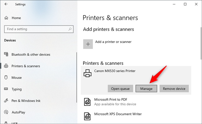 How to share your printer with the network, in Windows 10