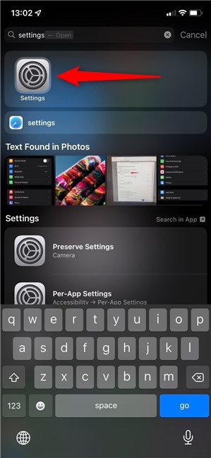 4 ways to open the iPhone Settings