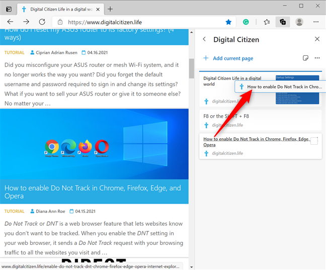 How to use the Microsoft Edge Collections