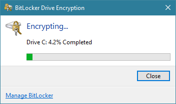 How to encrypt a system partition with BitLocker in Windows 10