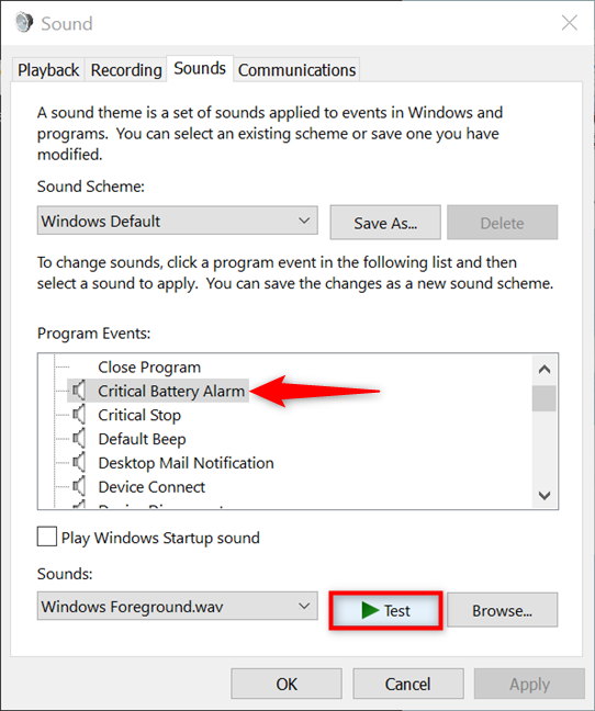 How to customize the sound schemes for Windows 10