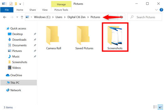 Where are screenshots saved? Change their location in Windows 10