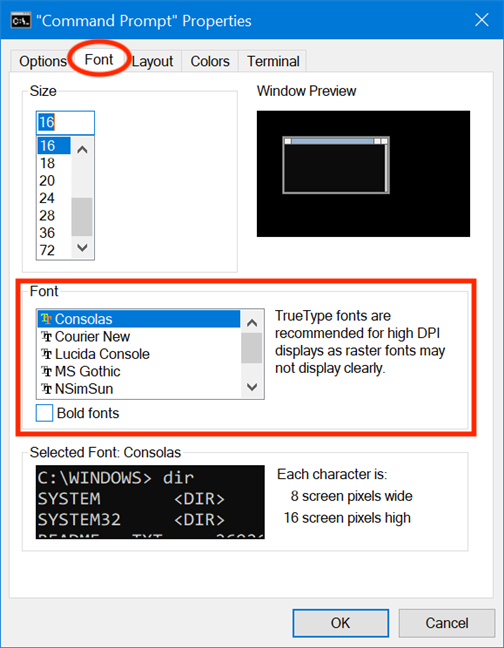 How to customize the Command Prompt (cmd) in Windows 10