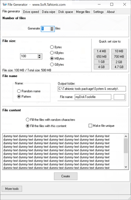 4 ways to create random dummy files with a specific size in Windows