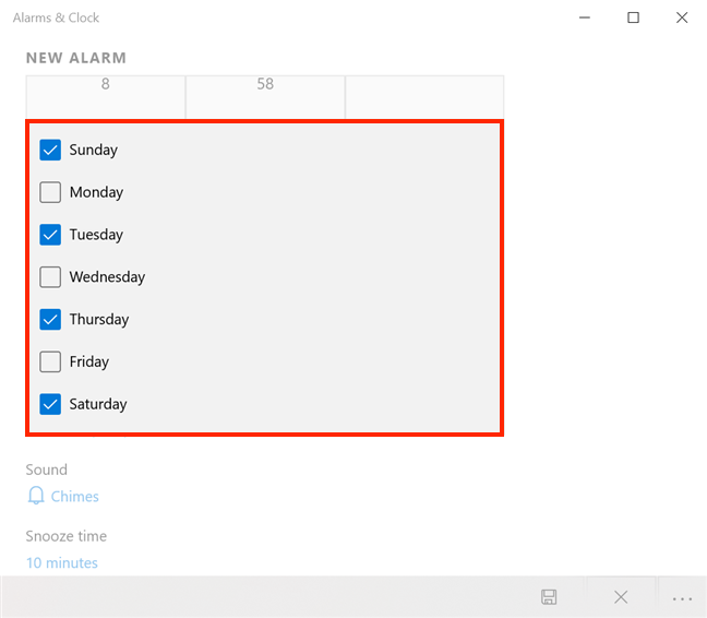 How to use and turn off alarms in Windows 10