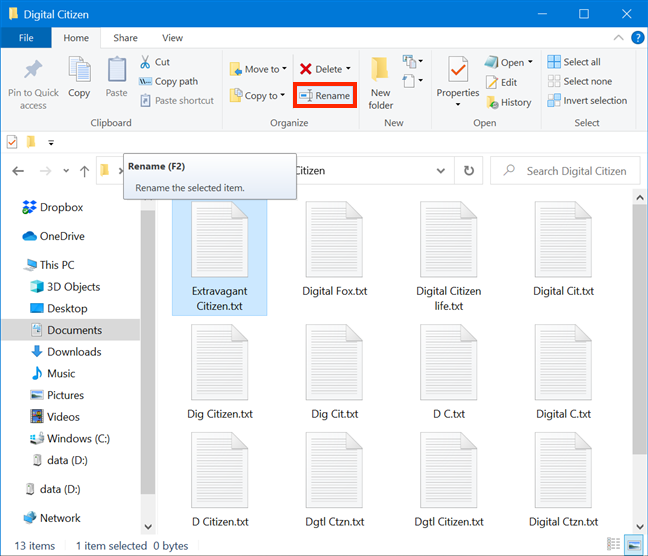 How to rename all files in a folder in Windows 10