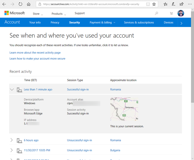 Activity your account. My account Microsoft.