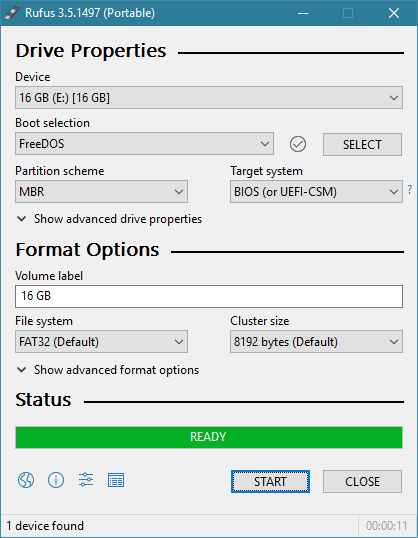 How to make a bootable USB drive with Windows, Ubuntu or FreeDOS