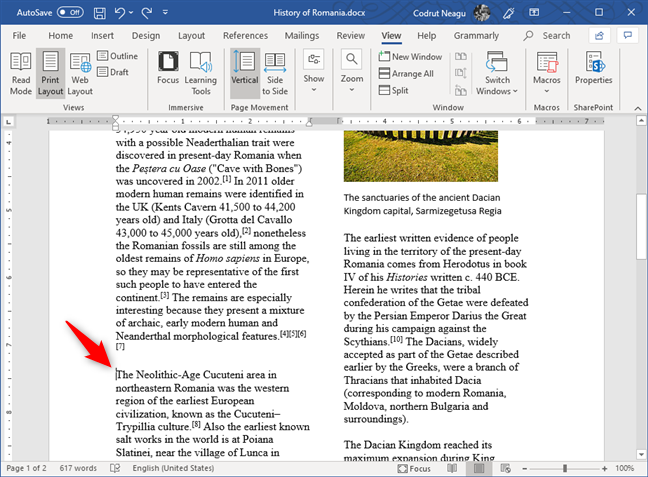 How do I write in two, three or more columns in Word documents?