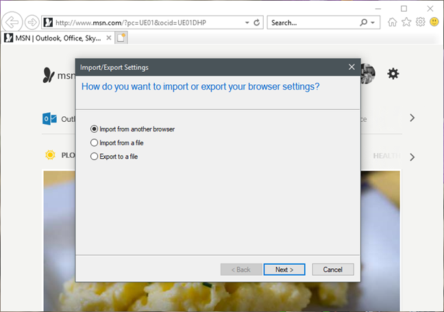 How to import or export bookmarks when using Internet Explorer