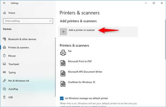 How to add a local printer on your Windows 10 computer, using a USB cable