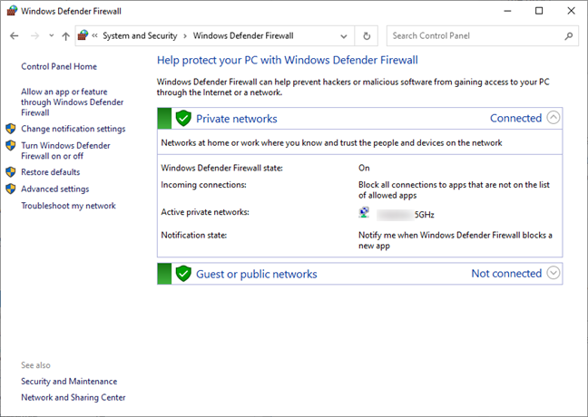 5 ways to open the Windows Defender Firewall