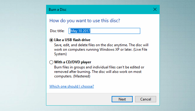 How to burn discs in Windows, using File Explorer or Windows Explorer