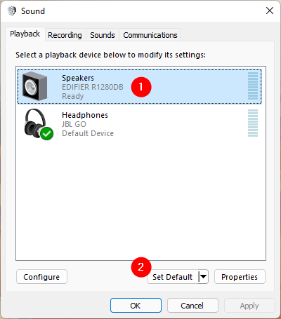 2 ways to change the default speakers in Windows 11