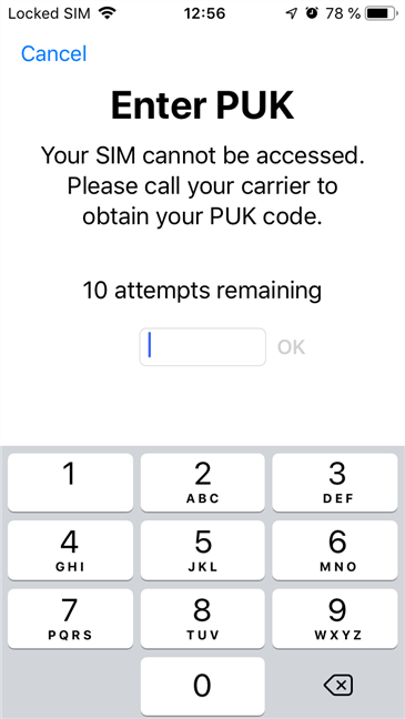 Use the PUK code to unlock your iPhones SIM card