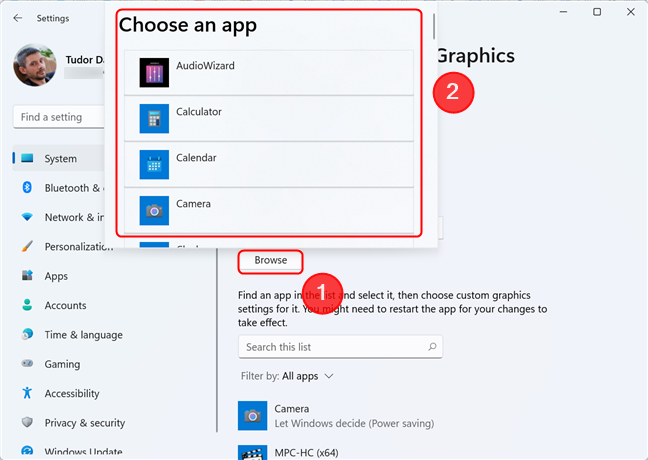 How to choose the default GPU for games or apps in Windows 11