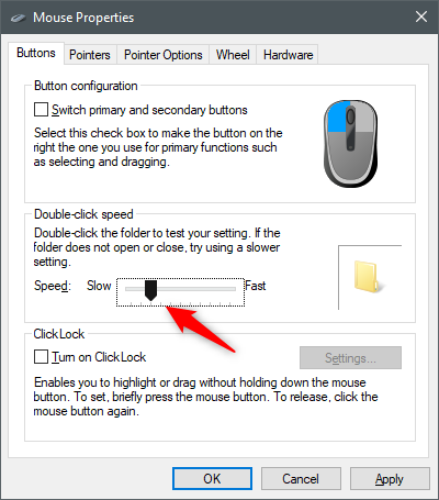 How to configure the mouse settings and sensitivity, in Windows 10