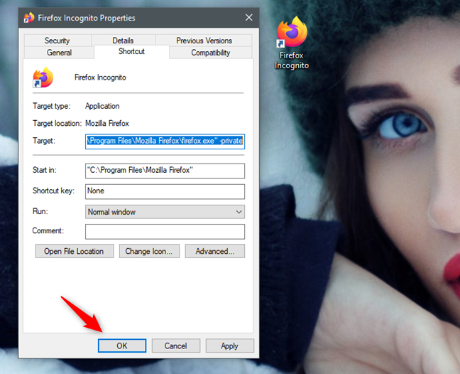 How to create shortcuts with parameters in Windows 10