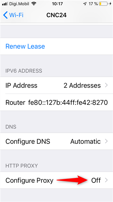 How to set the use of a proxy server for Wi-Fi, on an iPhone or an iPad