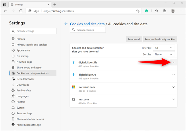 How to clear cookies on Microsoft Edge