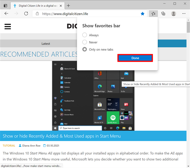 How to show the Favorites bar in Microsoft Edge: 4 ways