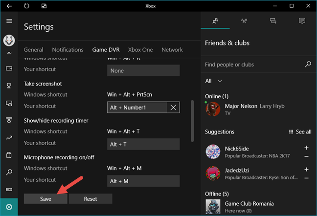 2 ways to change the keyboard shortcuts for the Game Bar in Windows 10