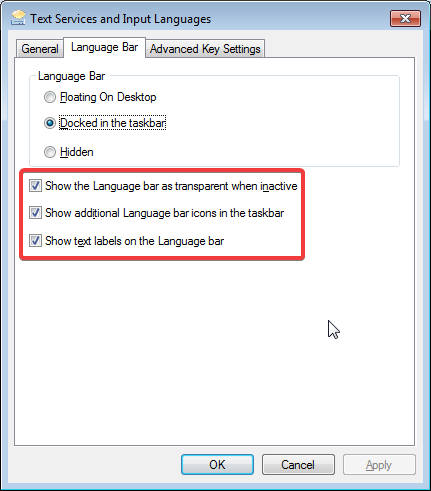 How to change the keyboard input language in Windows 7