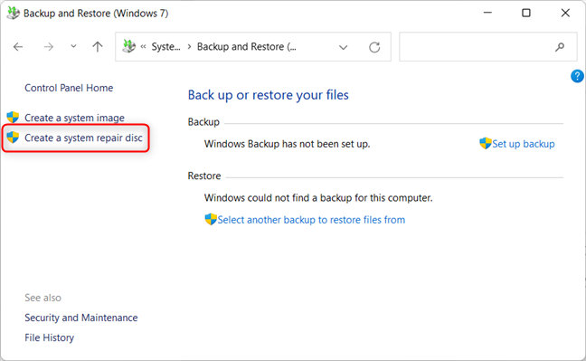 How to create a System Repair disc in Windows 10 and Windows 11