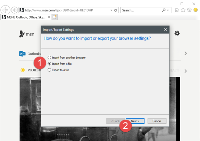 How to import or export bookmarks when using Internet Explorer