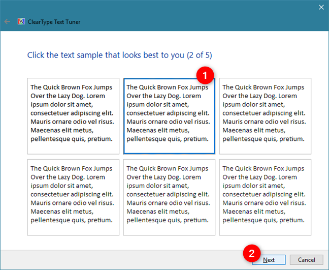 Use the ClearType Text Tuner in Windows 10 to increase text readability